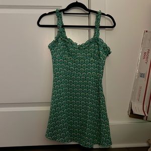 Zara green floral mini dress